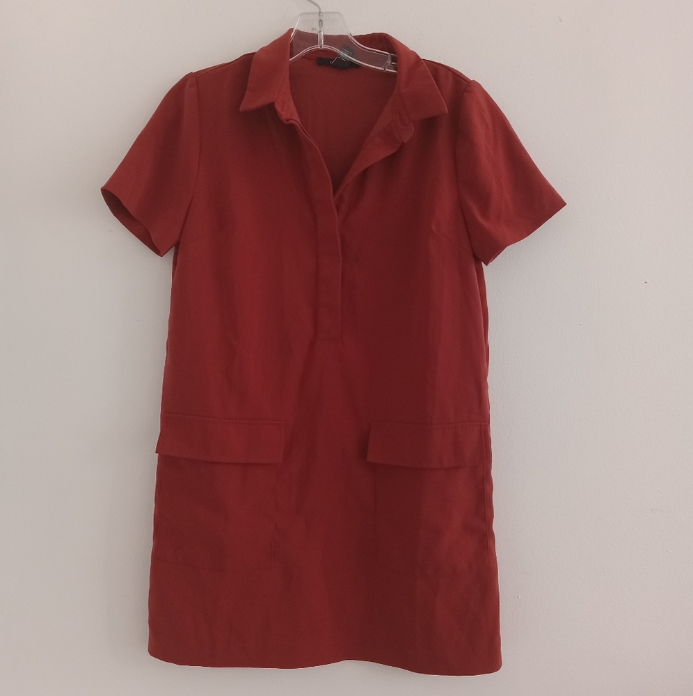 Forever 21 Utility Pockets Brick Color Mini Dress